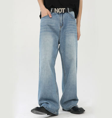 υφασμένο Polyester/Cotton ανδρικά ευθεία μπλε τζιν με ψηφιακή εκτύπωση
