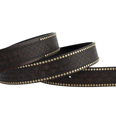 Μονάδα Unisex Vintage Cow Head Embossed PU δερμάτινη ζώνη με μαντήλι