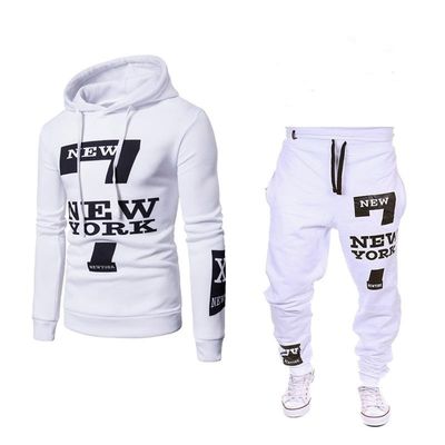 Πλούζερ στερεού τύπου Sweatshirt Sport Fleece Wear Hoodie And Jogger Set για άνδρες