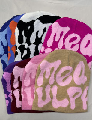 Στυλ θόλου 100% Ακρυλικό Ζακάρντ Χειμερινό Custom Woven Pom Pom Beanie Hat για κρύες ημέρες
