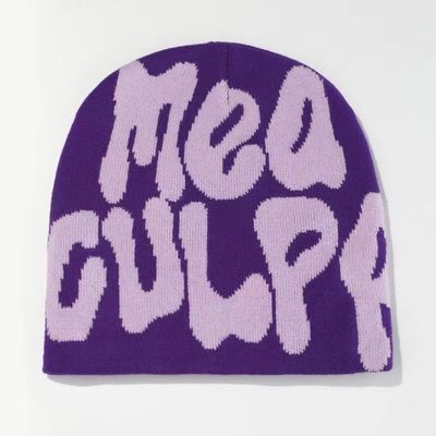 Στυλ θόλου 100% Ακρυλικό Ζακάρντ Χειμερινό Custom Woven Pom Pom Beanie Hat για κρύες ημέρες