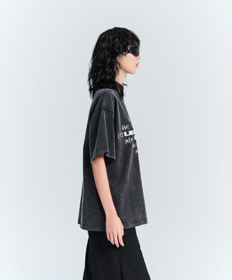 100% βαμβάκι Άνδρες Γυναίκες T-shirts μικρού μανίκου DTG εκτύπωση οθόνης Puff T-shirts πλυμένα με οξύ