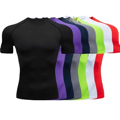 XMAMLON T-shirt στενού μήκους με κοντό μανίκι για άνδρες ιδανικό για αθλητική προπόνηση συμπίεσης