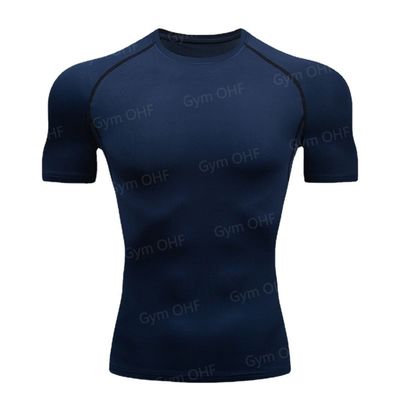 XMAMLON T-shirt στενού μήκους με κοντό μανίκι για άνδρες ιδανικό για αθλητική προπόνηση συμπίεσης