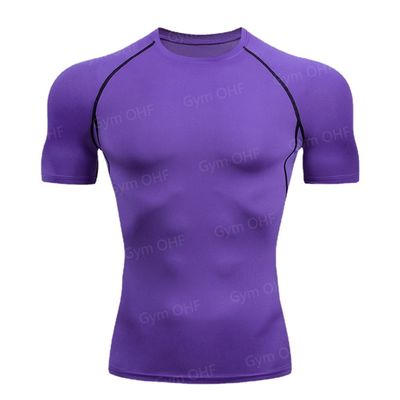 XMAMLON T-shirt στενού μήκους με κοντό μανίκι για άνδρες ιδανικό για αθλητική προπόνηση συμπίεσης