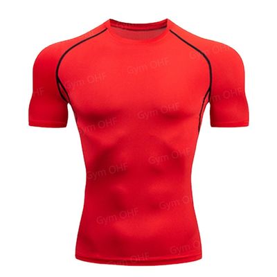 XMAMLON T-shirt στενού μήκους με κοντό μανίκι για άνδρες ιδανικό για αθλητική προπόνηση συμπίεσης