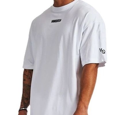 Θερινό απαραίτητο ανδρικό T-shirt υπερμεγέθους με μέθοδο πλεξίματος και μοτίβο εκτύπωσης