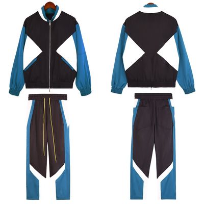 Άνοιξη και φθινόπωρο Πνευστό Polyester Patchwork Streetwear Tracksuit για ανδρικά σετ