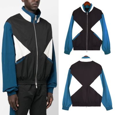Άνοιξη και φθινόπωρο Πνευστό Polyester Patchwork Streetwear Tracksuit για ανδρικά σετ
