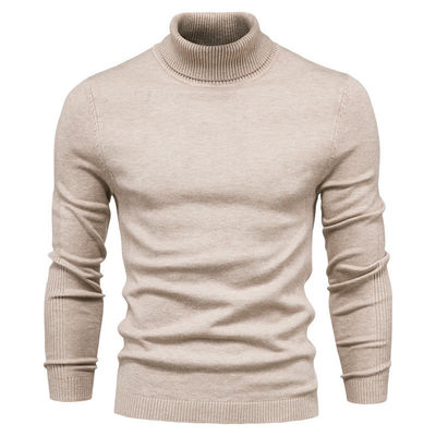 Σκληρό χρώμα ιπποκόσμη / βαμβάκι πουλόβερ Slim Fit Turtle Neck για άνδρες casual wear
