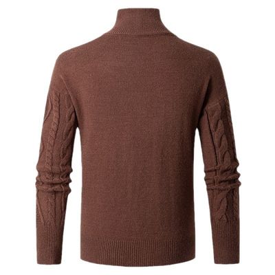 2024 αντρικό στέκεται κολάρο Cardigan πουλόβερ Turtleneck Νεολαία Fastener διακόσμηση πουλόβερ