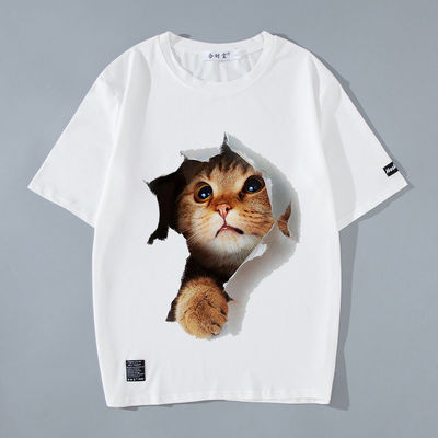Τ-Shirt ανδρικού τύπου με τυπωμένο σχέδιο και 3D Anime Cat Kitty