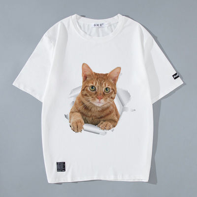 Τ-Shirt ανδρικού τύπου με τυπωμένο σχέδιο και 3D Anime Cat Kitty