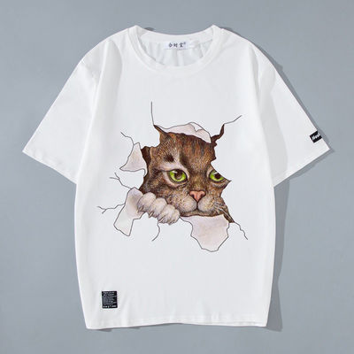 Τ-Shirt ανδρικού τύπου με τυπωμένο σχέδιο και 3D Anime Cat Kitty