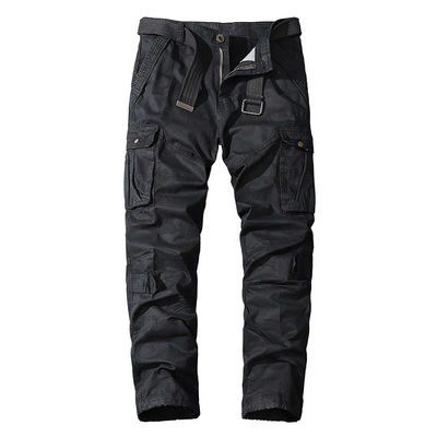 Άνδρες Πολυτσέπη Καμουφλάζ Overalls σε καθαρό βαμβάκι με μέση μέση και ευθεία θέση