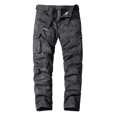 Άνδρες Πολυτσέπη Καμουφλάζ Overalls σε καθαρό βαμβάκι με μέση μέση και ευθεία θέση