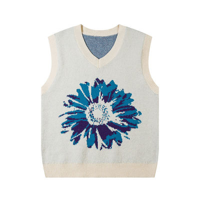 Άνδρες Sunflower Custom V-neck πουλόβερ πουλόβερ πλεκτό γιλέκο Jackard jumpers χωρίς μανίκια