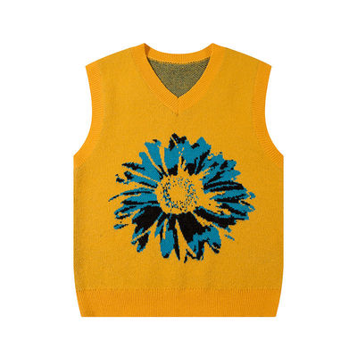 Άνδρες Sunflower Custom V-neck πουλόβερ πουλόβερ πλεκτό γιλέκο Jackard jumpers χωρίς μανίκια