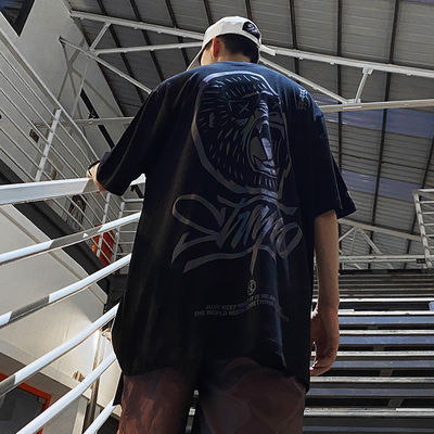 Προσαρμοσμένο λογότυπο Χιπ Χοπ Στυλ UV Αντανάκλαση Φθορισμού T-shirt Εκτύπωση για άνδρες Plus Size