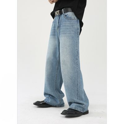 υφασμένο Polyester/Cotton ανδρικά ευθεία μπλε τζιν με ψηφιακή εκτύπωση