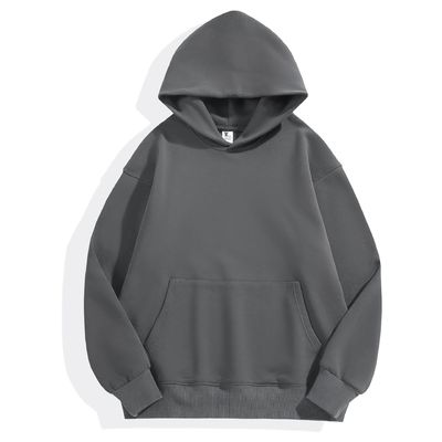 Χειμερινό απλό Hoodies ανδρών Hoodie παχιά στενή Fleece πτώση ώμο Hoodie βαμβακερό XS-4XL 480g