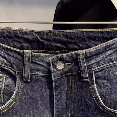 Μεσαία μέση XMAMLON Ανδρικά Hip Hop Streetwear Skinny Ripped Damage Τζιν παντελόνια παντελόνια