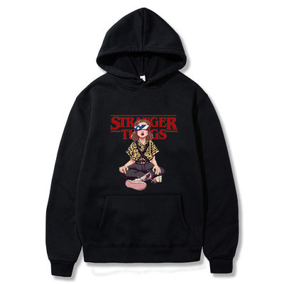 Πολυεστέρας πλεκτό Custom Hoodie πορτοκαλί Crewneck Sweatshirt Μαύρο Κούτσουρα Hoodie άνδρες