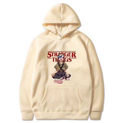 Πολυεστέρας πλεκτό Custom Hoodie πορτοκαλί Crewneck Sweatshirt Μαύρο Κούτσουρα Hoodie άνδρες