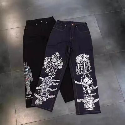 Σχεδιασμός RTS Custom Loose Denim Baggy Jeans για άνδρες και γυναίκες Straight Fit Boyfriend Jeans