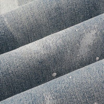 Ράινστοουν Ντενίμ Μόδας Κρυστάλλοι Ρίβτες Μπότκατ Τζιν με πλέσιμο υλικό