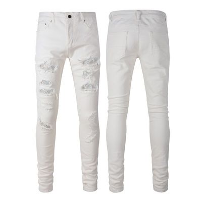 Βαμβακερό τζιν Stretch Skinny βιώσιμη εκτύπωση ανδρικά ευθεία τζιν μολύβι
