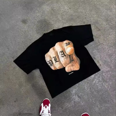Άνδρες Custom Vintage Designer Boxy 100% βαμβάκι πέτρα πλυμένο στρογγυλό λαιμό T-Shirt χαμηλή MOQ