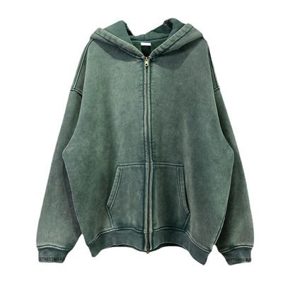 Άνδρες Batik Vintage πουλόβερ με oversized Fit και Fleece επένδυση σε Distressed βαμβάκι