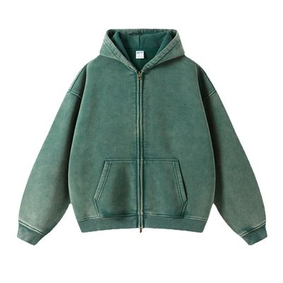 Άνδρες Batik Vintage πουλόβερ με oversized Fit και Fleece επένδυση σε Distressed βαμβάκι