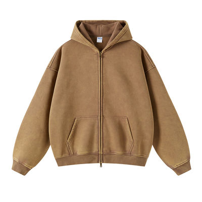 Άνδρες Batik Vintage πουλόβερ με oversized Fit και Fleece επένδυση σε Distressed βαμβάκι