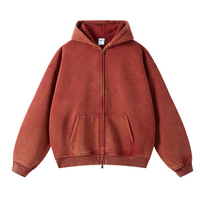 Άνδρες Batik Vintage πουλόβερ με oversized Fit και Fleece επένδυση σε Distressed βαμβάκι