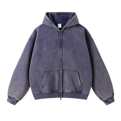 Άνδρες Batik Vintage πουλόβερ με oversized Fit και Fleece επένδυση σε Distressed βαμβάκι