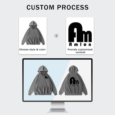 XMAMLON Προσαρμοσμένο λογότυπο Unisex Zipper Hoodie Jacket Monkey Wash Tracksuit για την άνοιξη