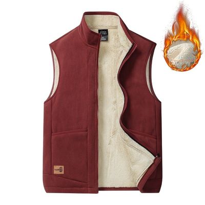 Μεγάλο μέγεθος Άνδρες Casual All-Match Trend Coat Vest με φτερό επένδυση και στέκεται κολάρο
