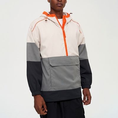 Κανονικό στυλ μανίκιας XMAMLON Custom Logo Χωρίς κολάρο Anoraks Windbreaker Jacket για άνδρες