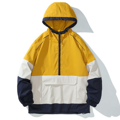 Κανονικό στυλ μανίκιας XMAMLON Custom Logo Χωρίς κολάρο Anoraks Windbreaker Jacket για άνδρες