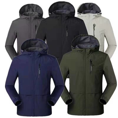 Σφιχτό Custom Safari Zip Up Jacket βαμμένο Windbreaker Jacket υφασμένο Tactical Mens Jacket Παλτό