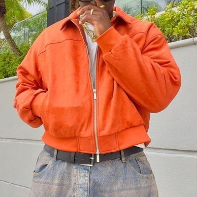 Κοπτό σακάκι για άνδρες Custom Lapels Fit Oversized Zip Up Utility Work Jacket