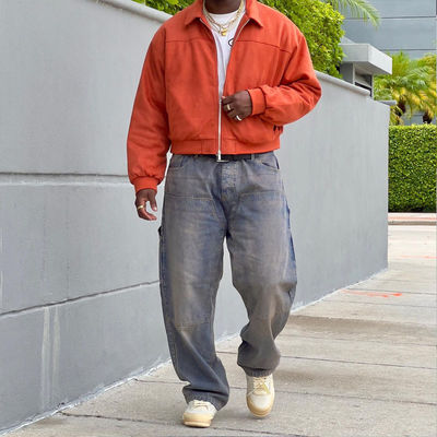 Κοπτό σακάκι για άνδρες Custom Lapels Fit Oversized Zip Up Utility Work Jacket