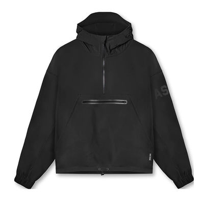 Φθινοπωρινή σεζόν ανδρικά τετράγωνο Zip Windbreaker με Cinching Hood και υδροστερό ύφασμα