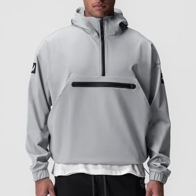 Άνδρες Τρίμηνο Zip Softshell Hood Αδιάβροχο Windbreaker Νάιλον Spandex τρέξιμο μπουφάν