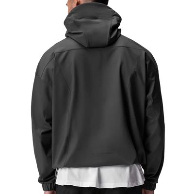 Άνδρες Τρίμηνο Zip Softshell Hood Αδιάβροχο Windbreaker Νάιλον Spandex τρέξιμο μπουφάν